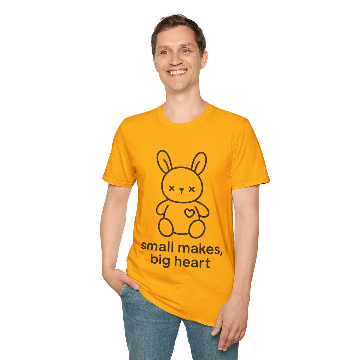 "Small Makes, Big Heart" Cute Amigurumi Bunny Tee - Crafting Crochet Yarn Lover White T-Shirt - Trending Now - September 2026