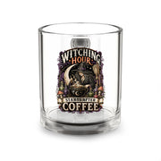 Halloween Glass Mug 10 oz  Glass Mug — "Witching Hour Starts After Coffee" Halloween Witch Coffee Cup