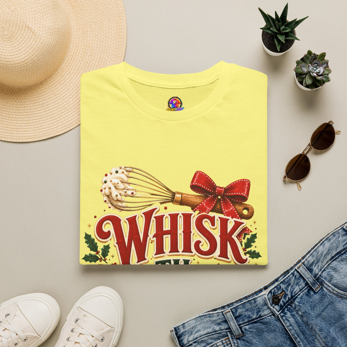 Christmas Baking T-Shirt — "Whisk 'Til Merry" Holiday Tee