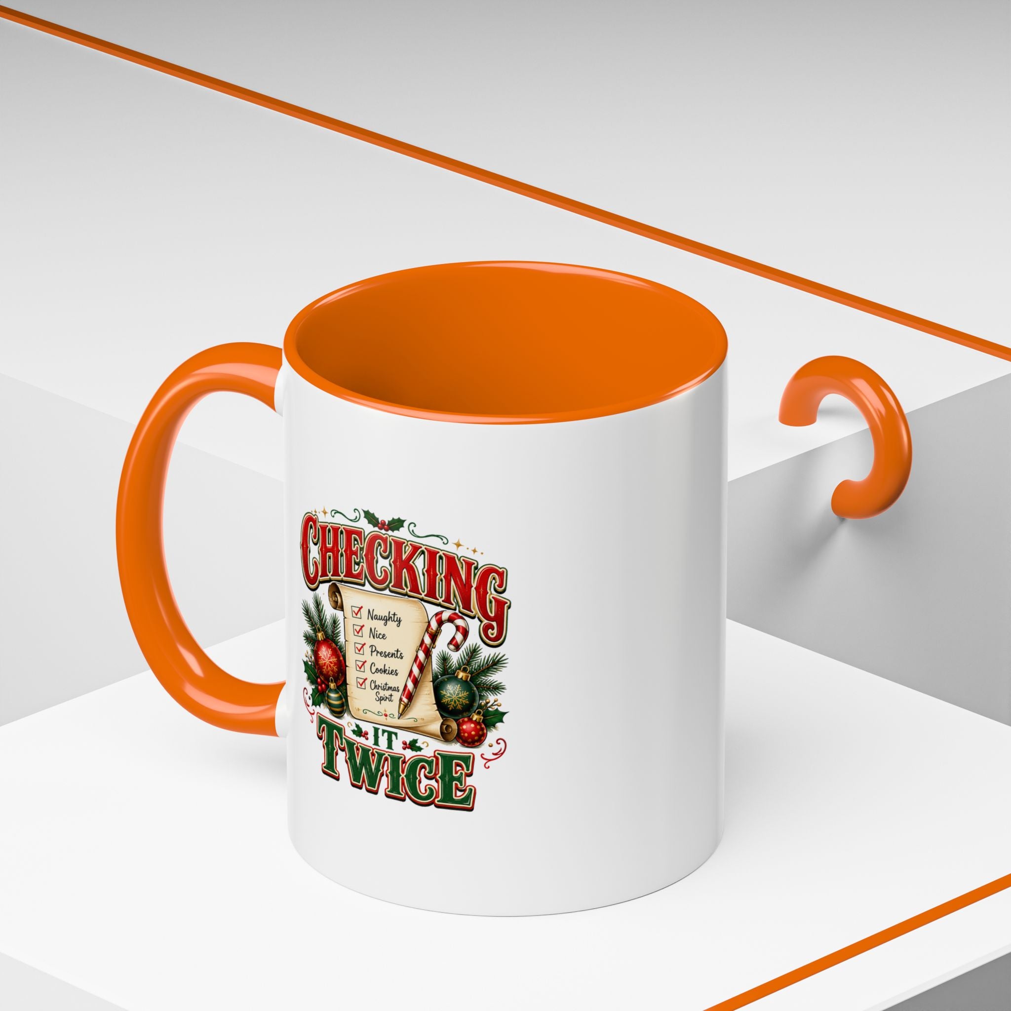 Checking It Twice Christmas Coffee Mug — Holiday Checklist Design