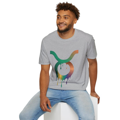 Taurus Drip Graphic Tee — Rainbow Zodiac Bull Shirt