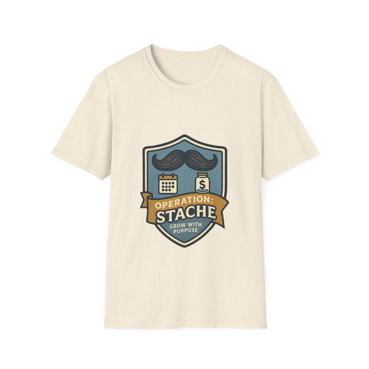 Mustache Badge T-Shirt — Stache Crest Graphic Tee - Trending Now - October 2026