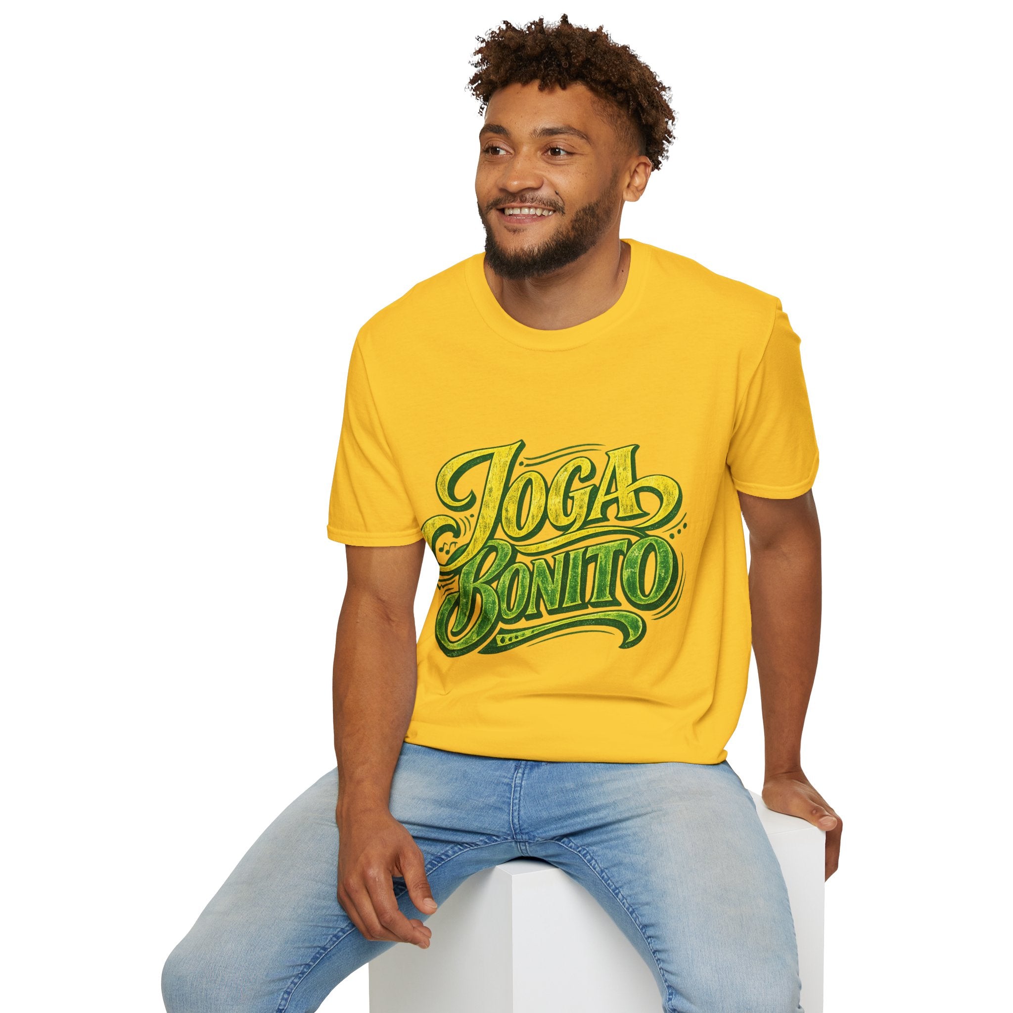 Brazil T-Shirt — 'Joga Bonito' Vintage Soccer Script Tee