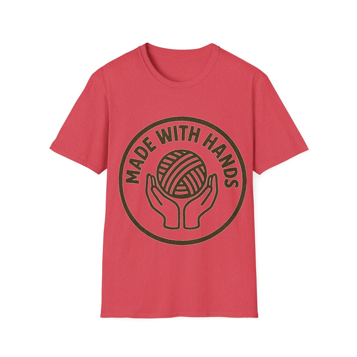 "Made With Hands" Vintage Ball of Yarn Logo Tee - Crafting Crochet Retro White T-Shirt - Trending Now - September 2026
