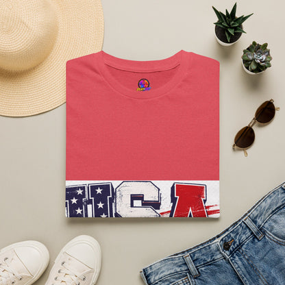 USA Flag Graphic T-Shirt — Patriotic Red White & Blue Tee