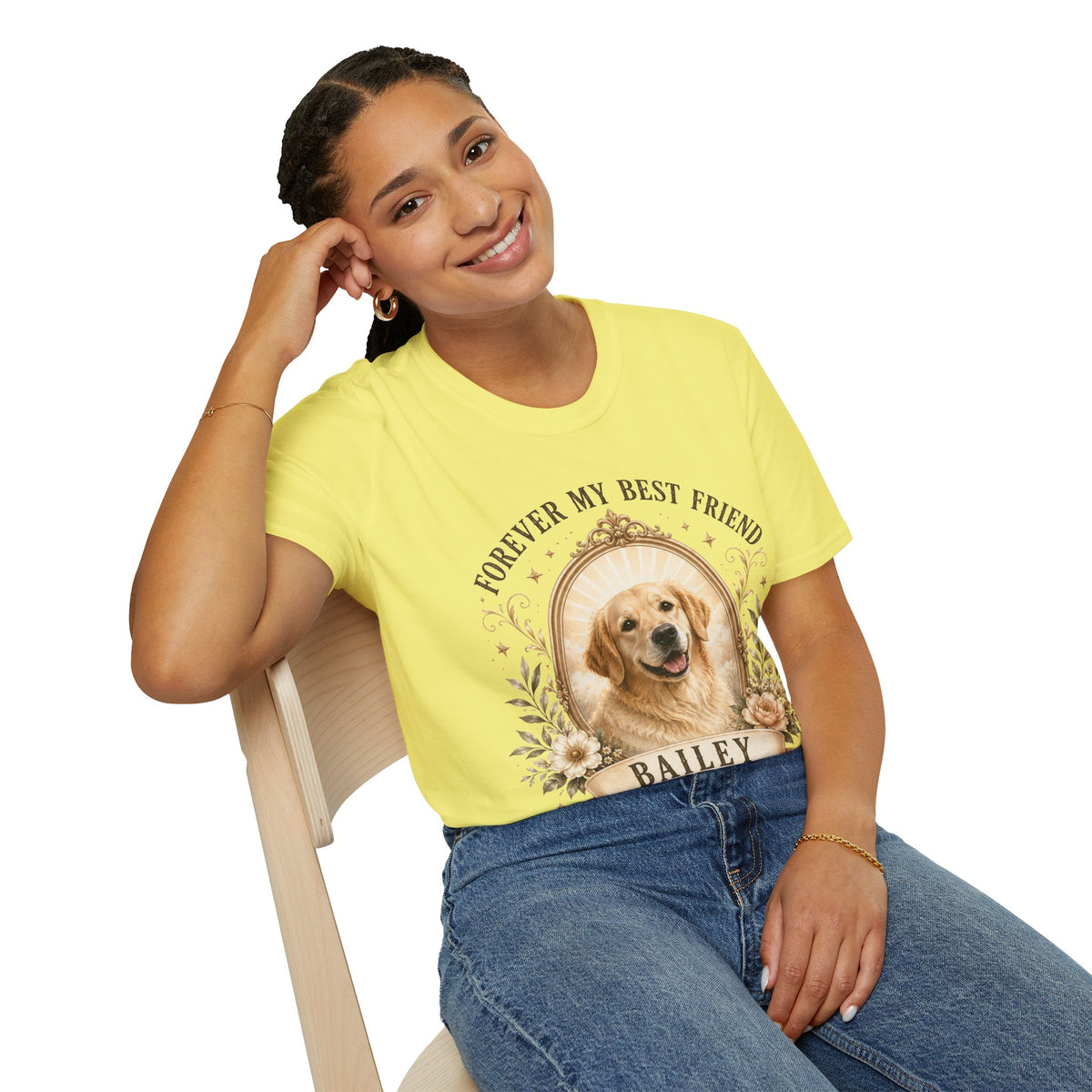 Dog Memorial T-Shirt — "Forever My Best Friend" Personalized Pet Tribute