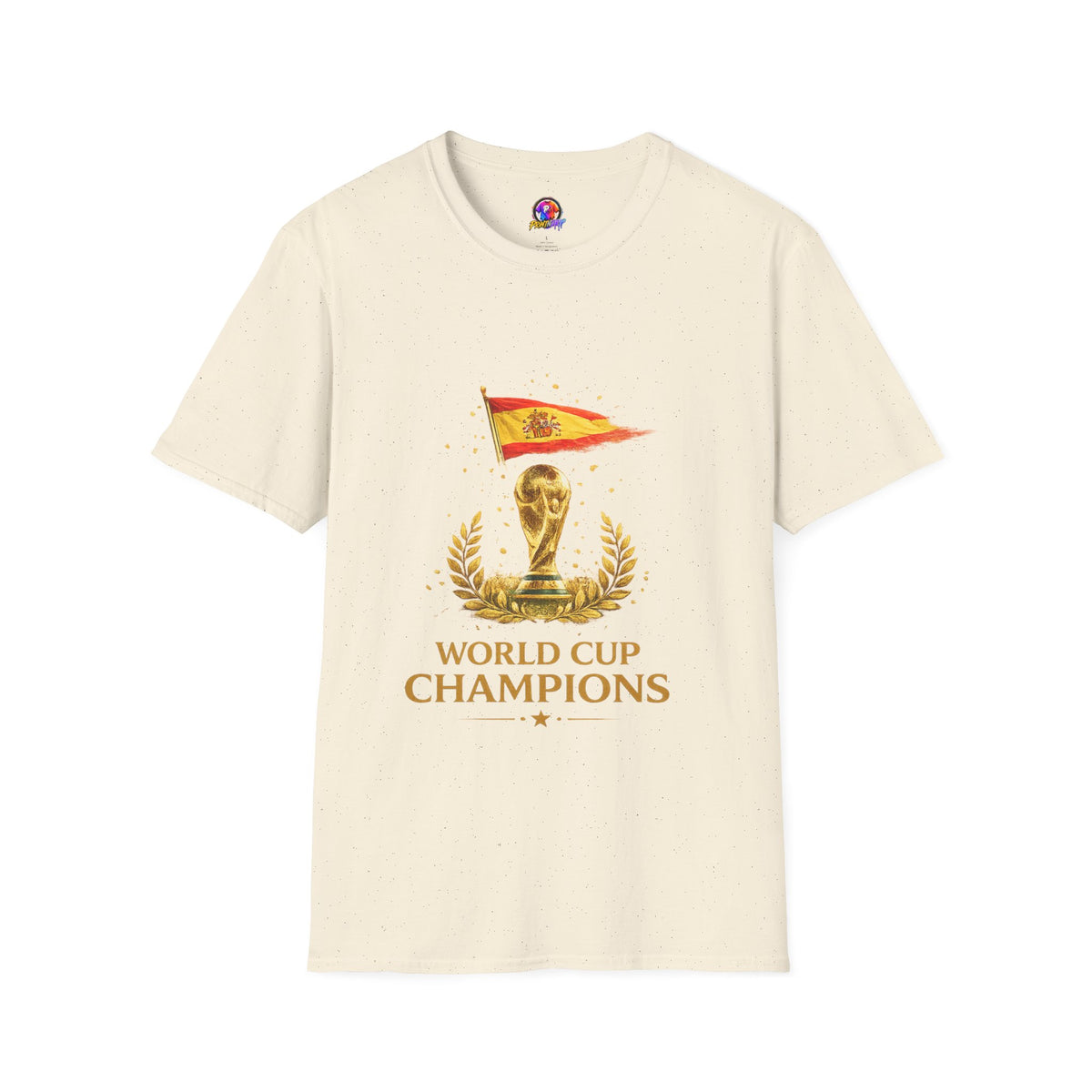 Spain World Cup Champions T-Shirt — Spanish Flag & Trophy Soccer Tee