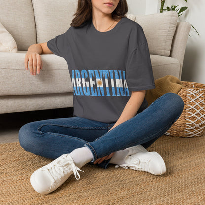 Argentina Beach Vibes T-Shirt — Distressed Blue "ARGENTINA" Graphic