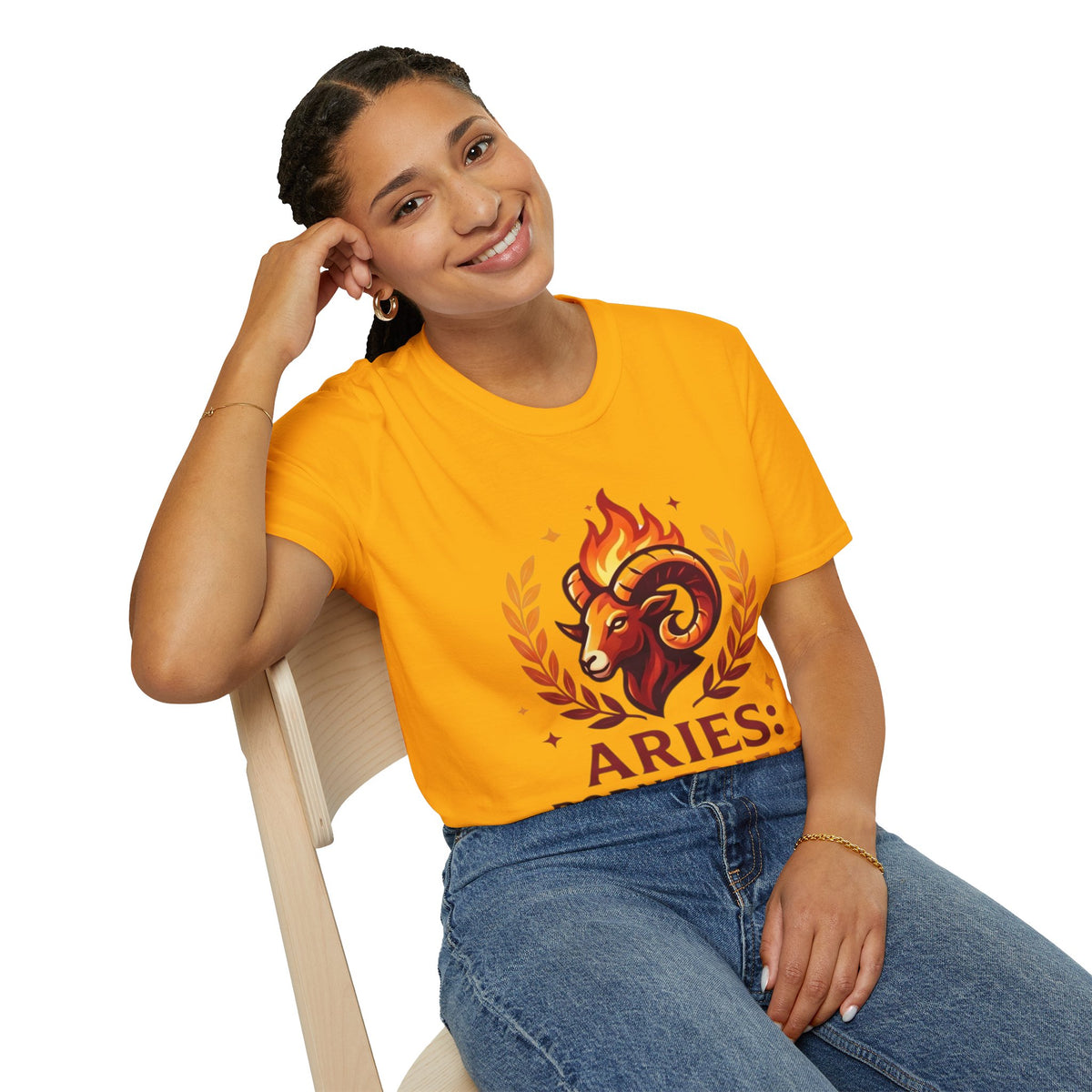 Aries Zodiac T-Shirt — "Born to Lead Not to Follow" Ram Graphic
