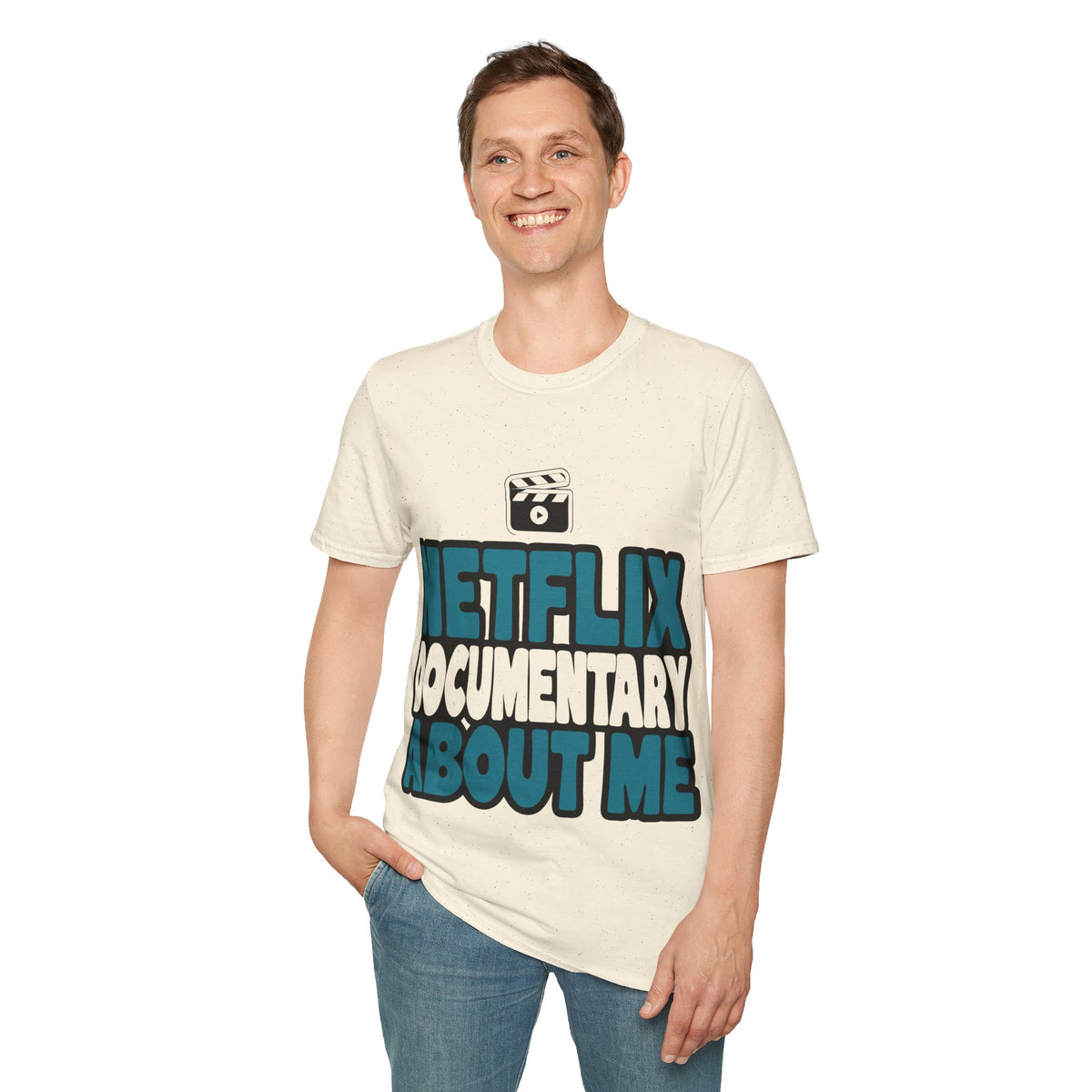 Netflix Documentary About Me Blue Block Bubble Font T-Shirt - Y2K Pop Culture Graphic Tee - Trending Now - September 2026