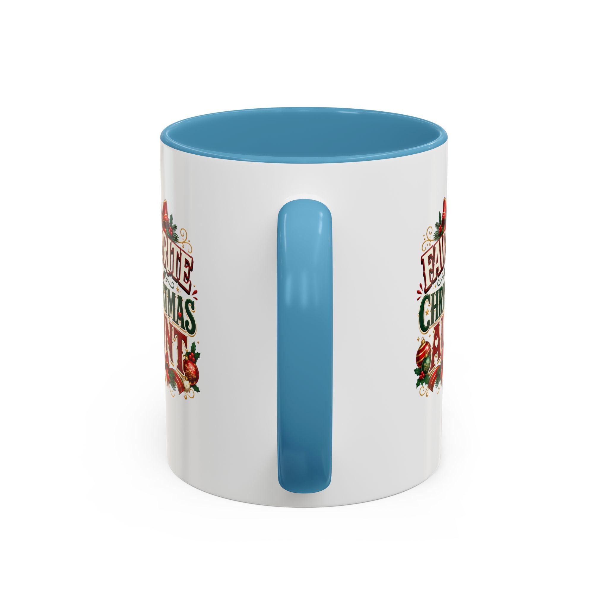 Christmas Aunt Coffee Mug — "Favorite Christmas Aunt" Accent Holiday Mug