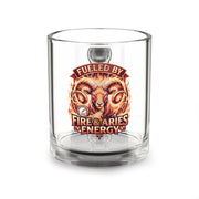 Aries Glass Mug — Fueled by Fire & Aries Energy Ram Zodiac Coffee Cup