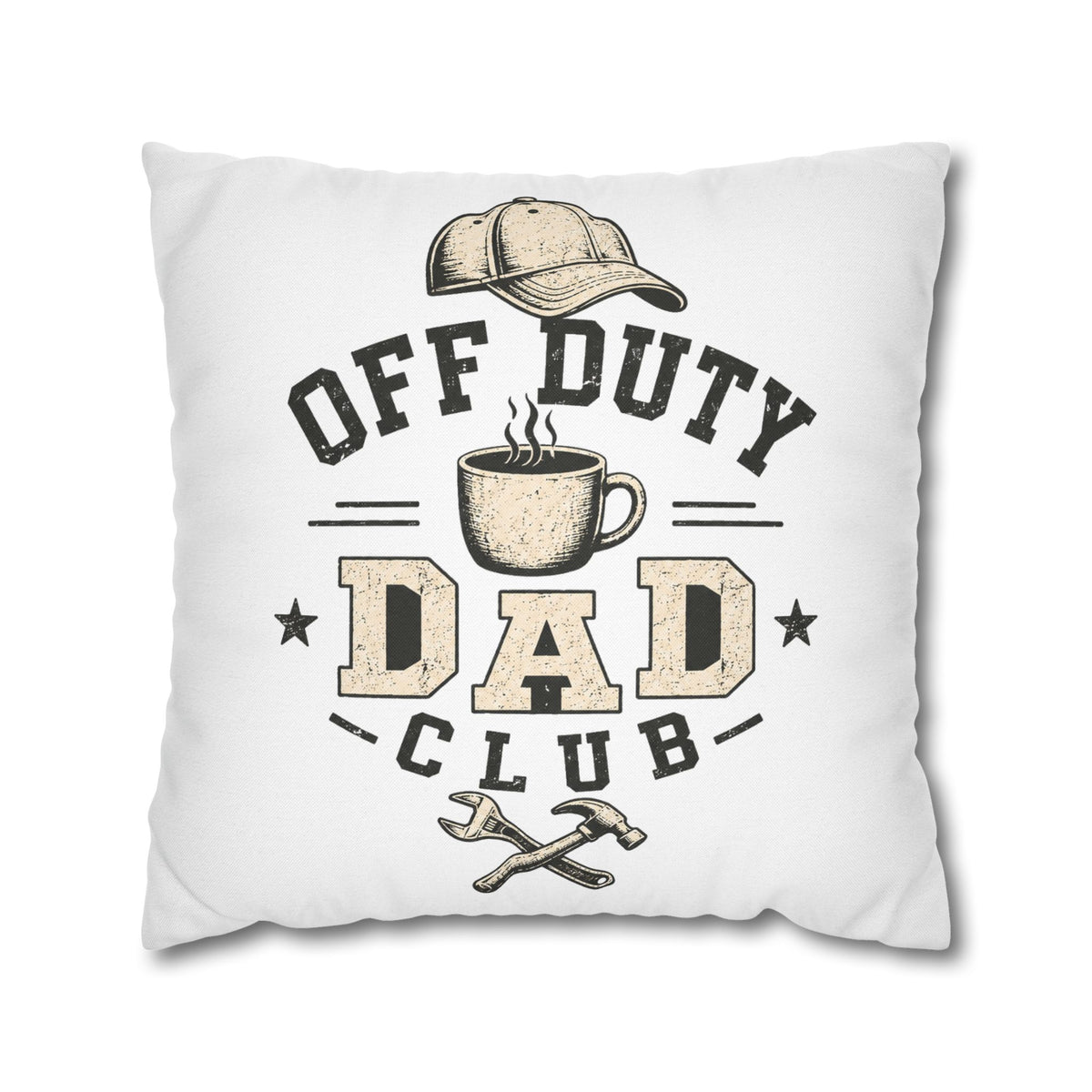 Throw Pillowcase — "Off Duty Dad Club" Decorative Pillowcase Milo Bailey Dog Dad Mom