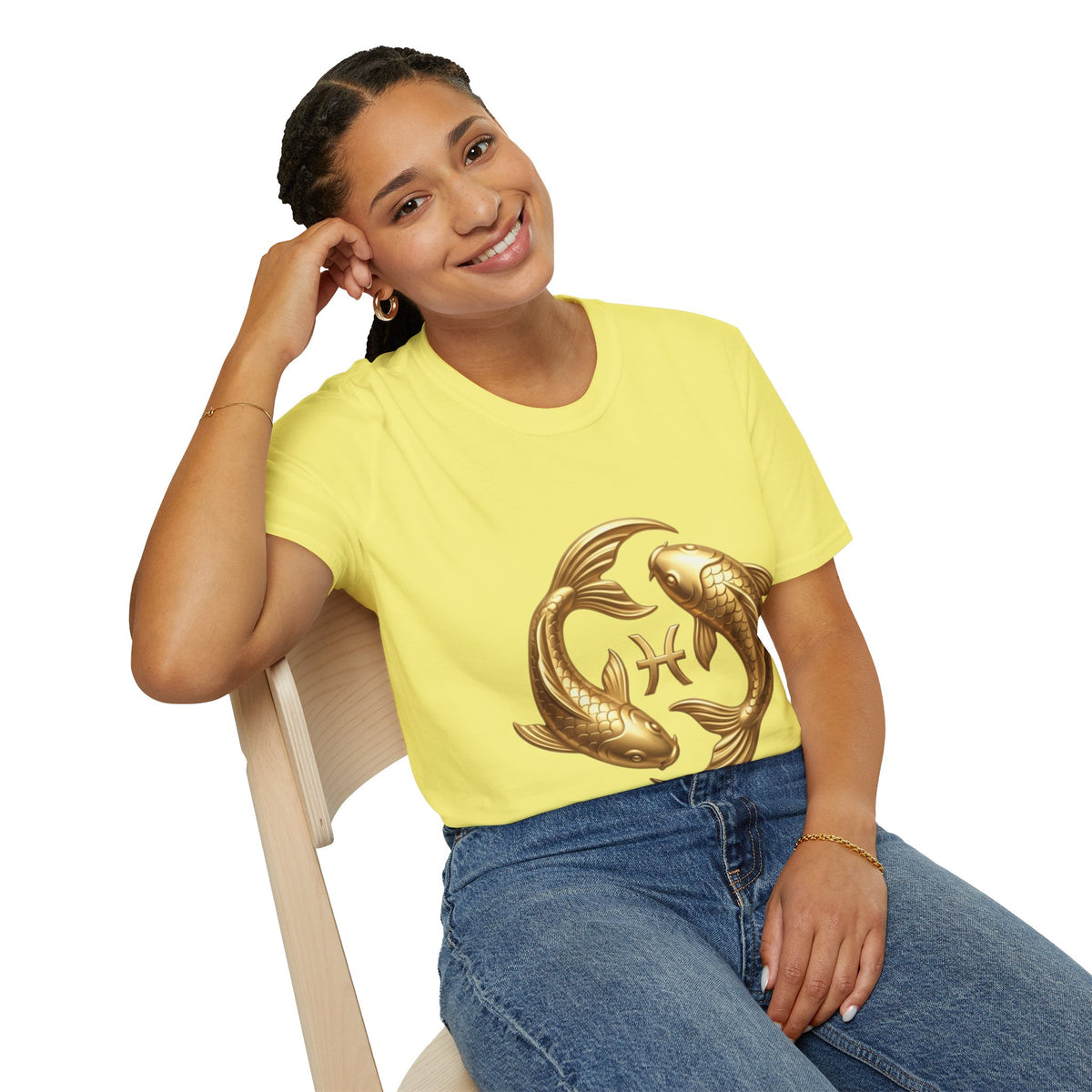 Pisces Gold Fish T-Shirt — Zodiac Symbol Astrology Tee