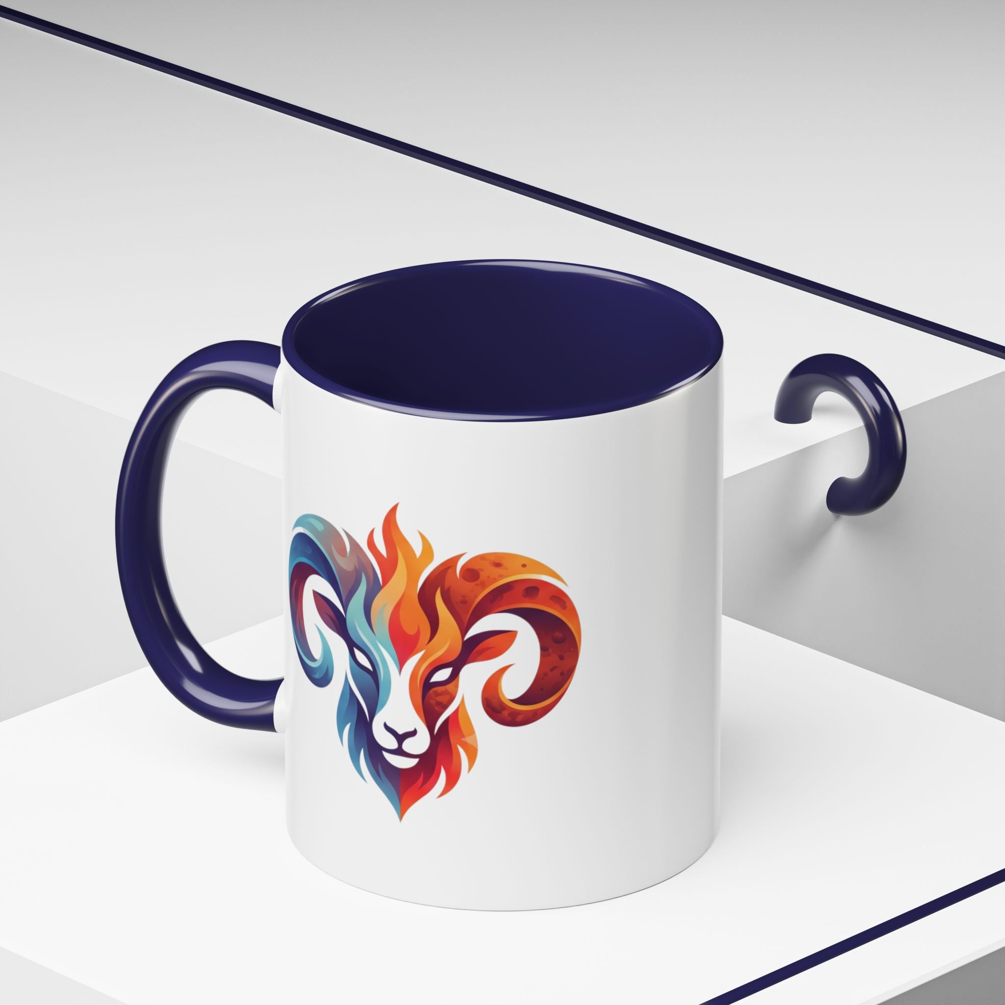 Aries Ram Heart Coffee Mug – Colorful Zodiac Accent Mug