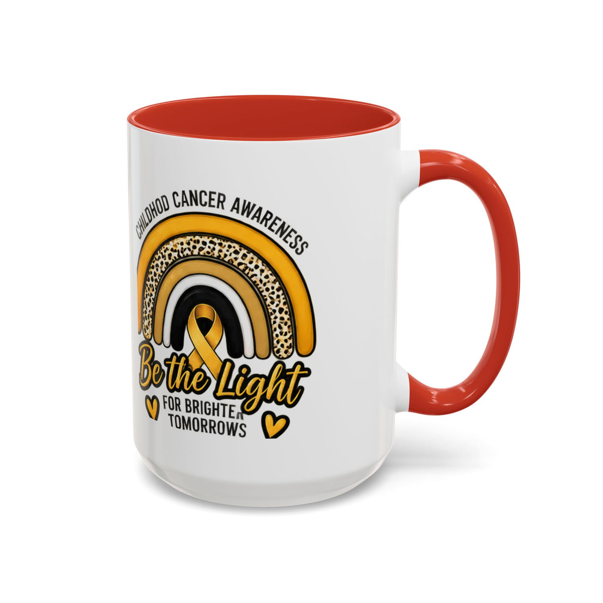 Childhood Cancer Awareness Accent Coffee Mug — "Be the Light" 11/15oz