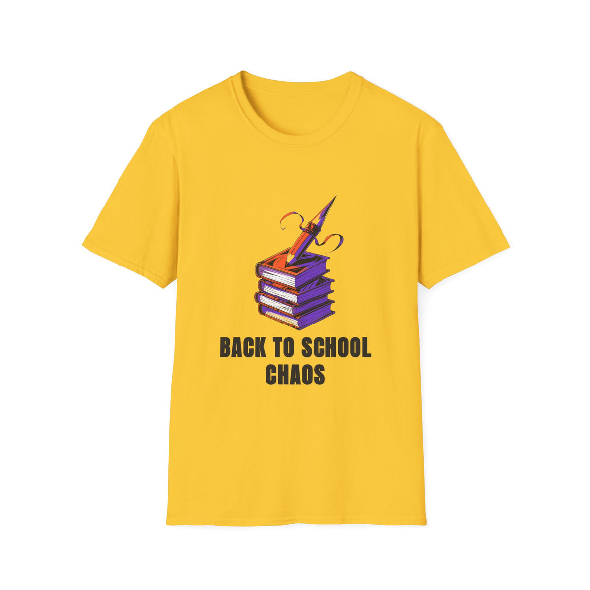 Back to School Chaos T-Shirt — Cute Stacked Books & Pencil Design - Trending Now - August 2026