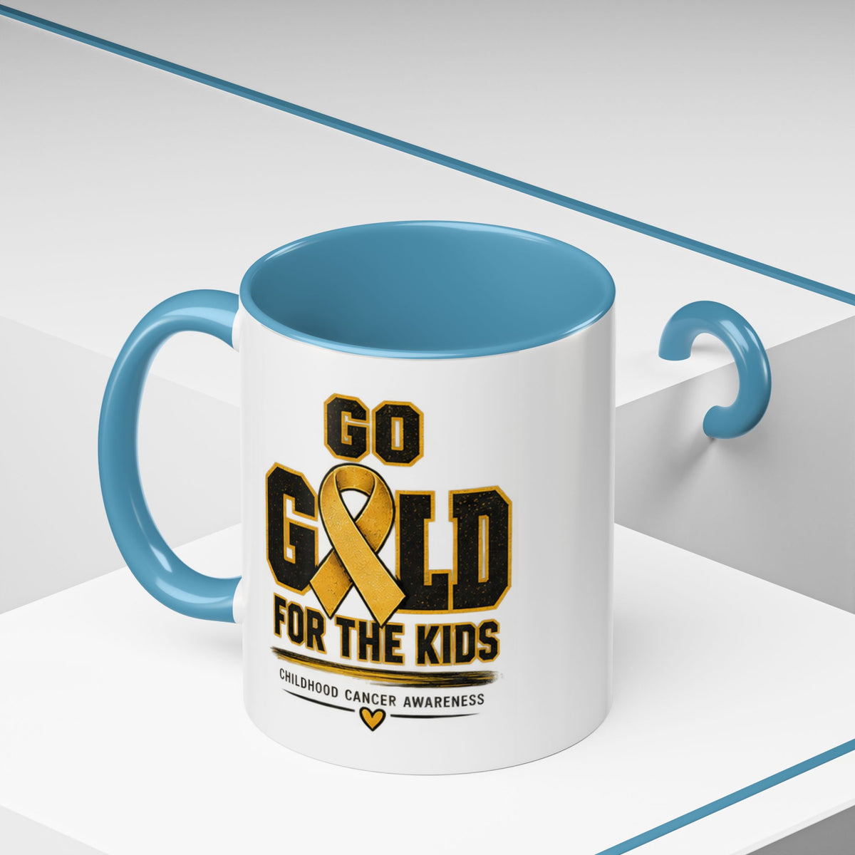Go Gold For The Kids Accent Coffee Mug — Childhood Cancer Awareness 11/15oz
