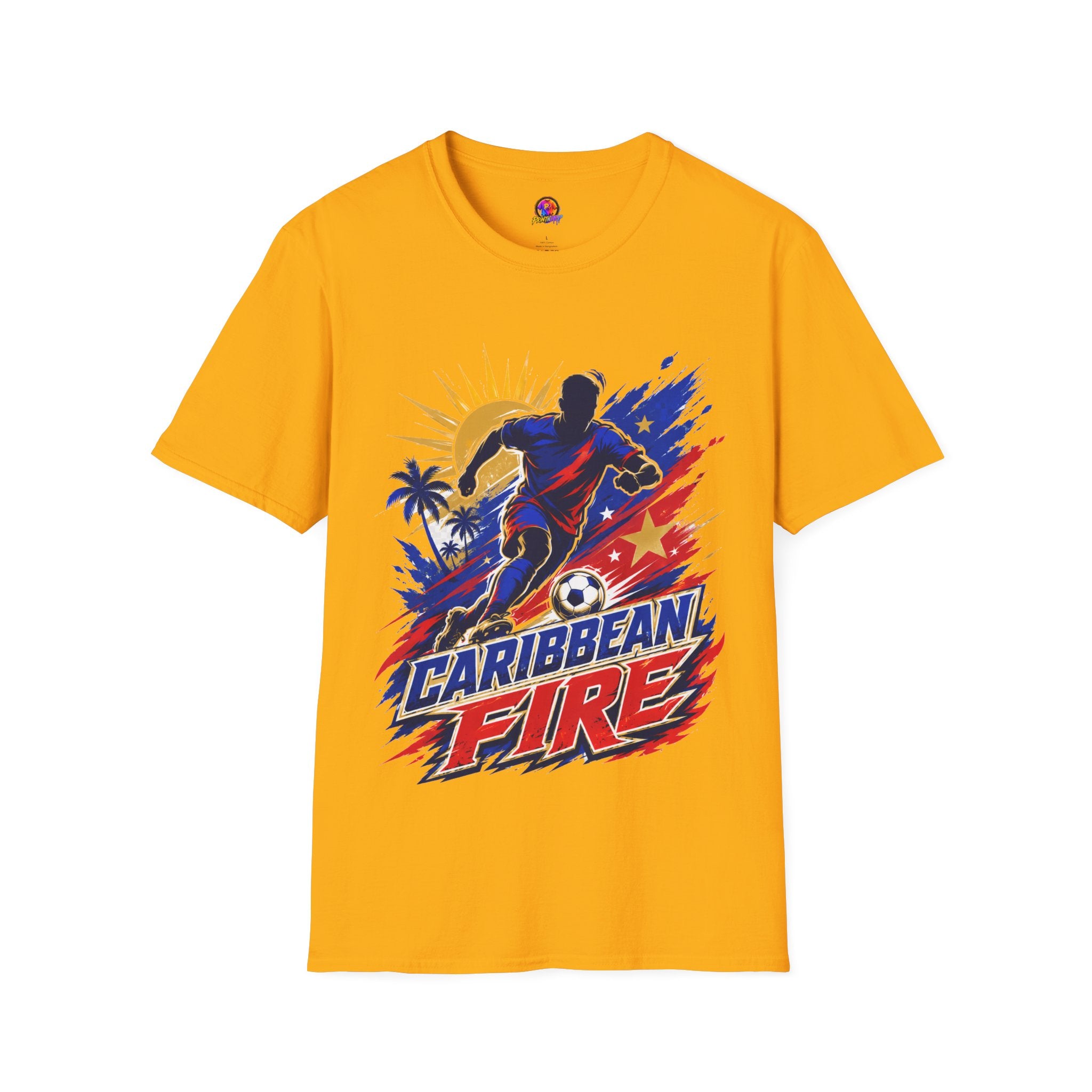 Haiti Soccer T-Shirt — Caribbean Fire Graphic Tee