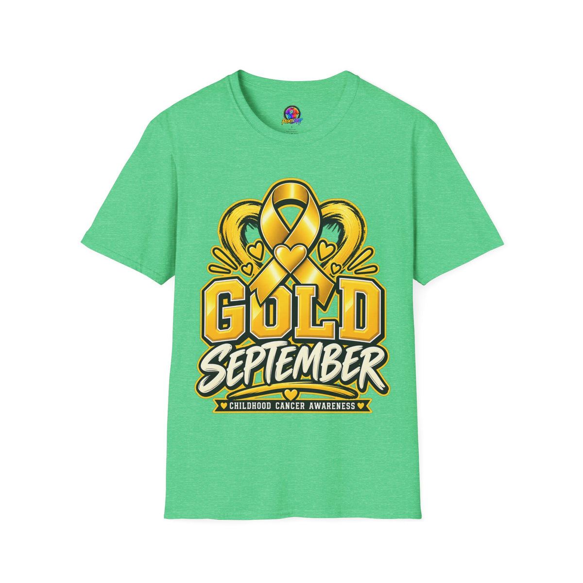 Gold September T-Shirt — Childhood Cancer Awareness Ribbon Tee