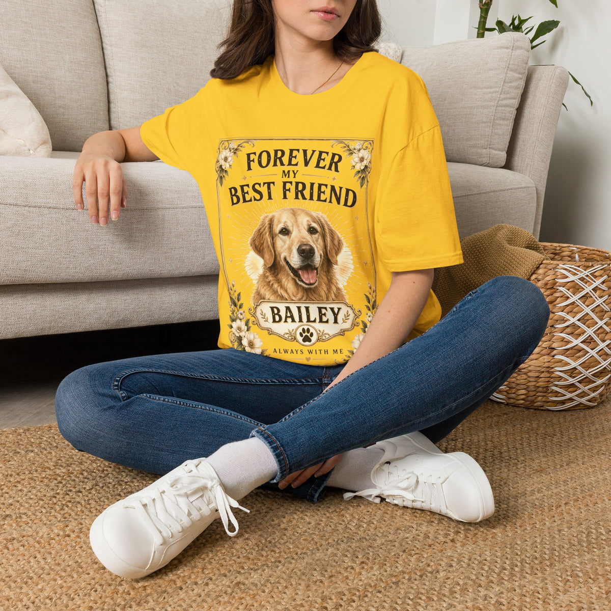 Forever My Best Friend Dog T-Shirt — Personalized Golden Retriever Tribute