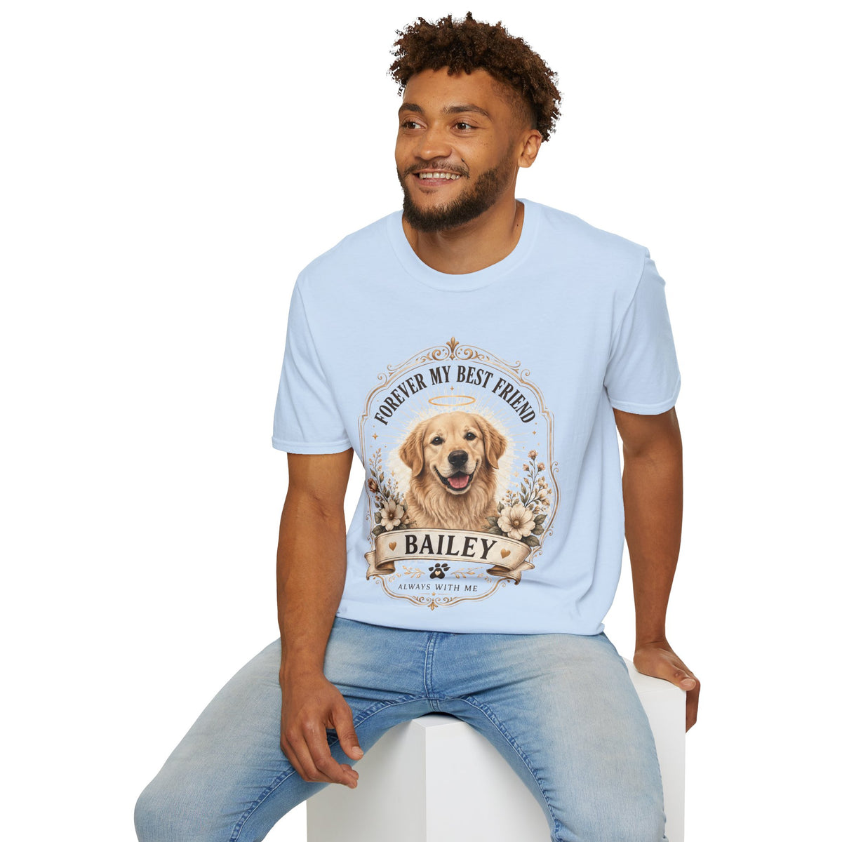 Forever My Best Friend Memorial Dog T-Shirt — Personalized Pet Tribute Tee