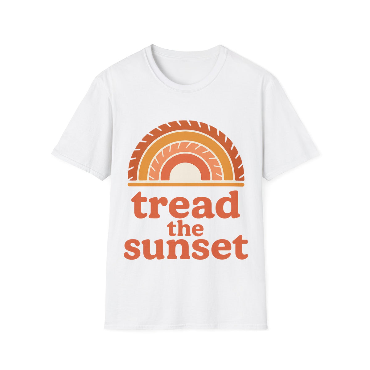Tread The Sunset Boho Rainbow T-Shirt, Retro Wanderlust Hiking Outdoor Graphic Tee - Trending Now - September 2026