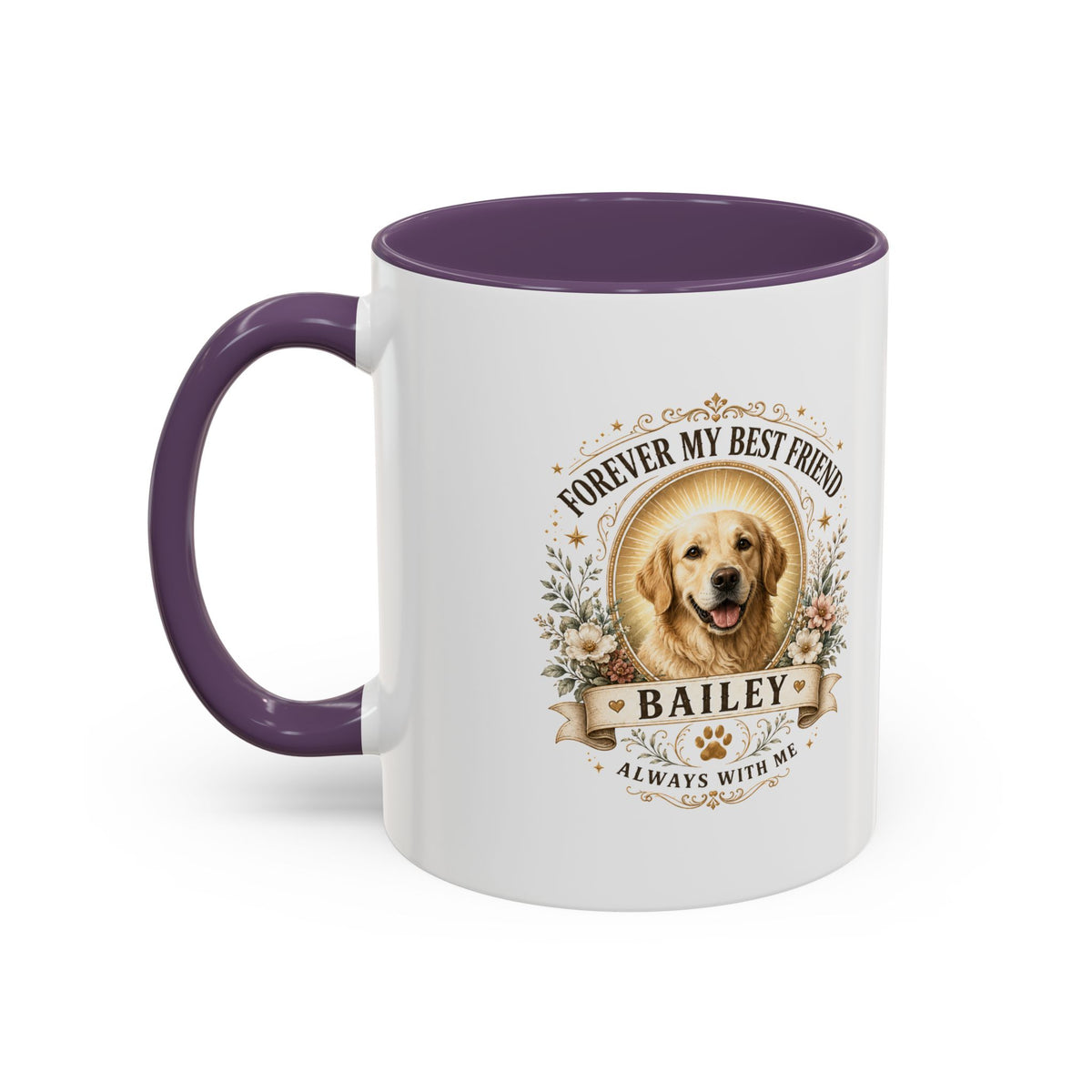 Milo Bailey Dog Dad Mom Personalized Dog Photo Coffee Mug — "Forever My Best Friend" Memorial Mug