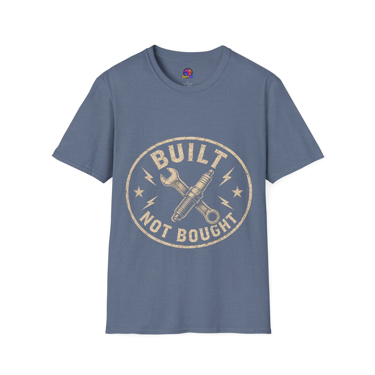 T-Shirt — "Built Not Bought" Vintage Mechanic Graphic