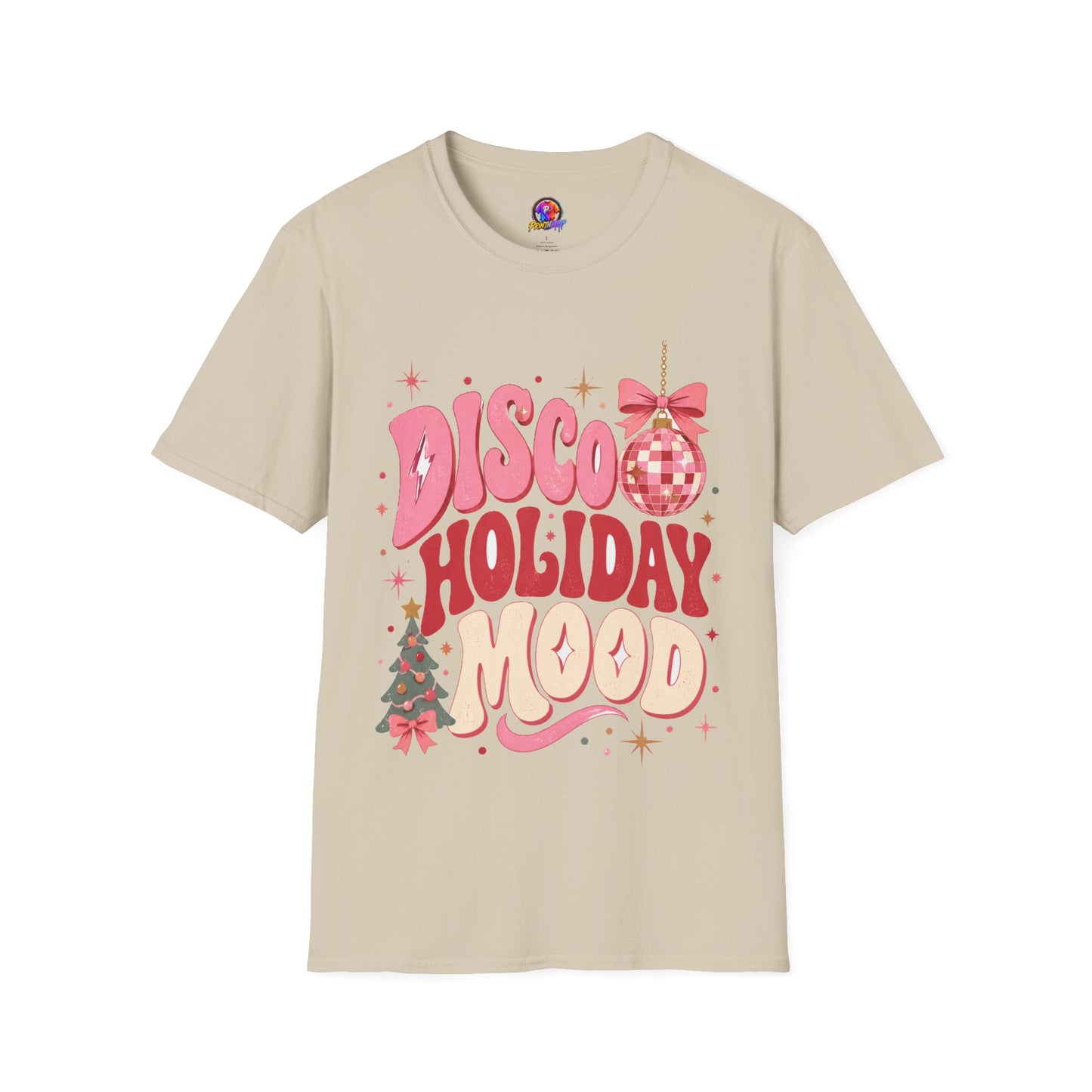 Disco Holiday T-Shirt — Retro Pink Disco Ball Christmas Tee
