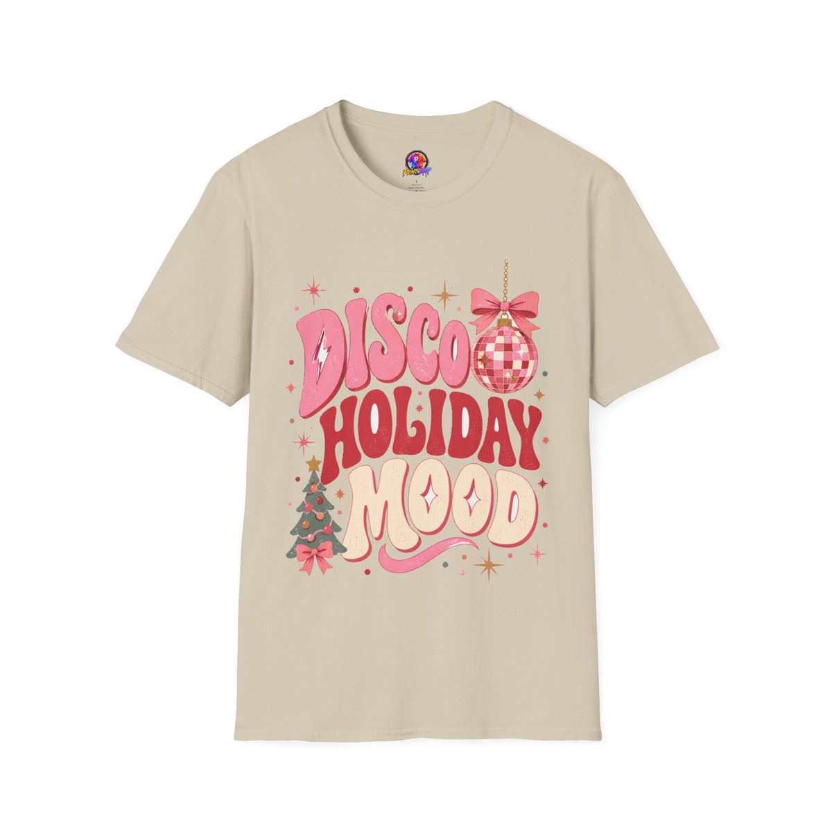 Disco Holiday T-Shirt — Retro Pink Disco Ball Christmas Tee