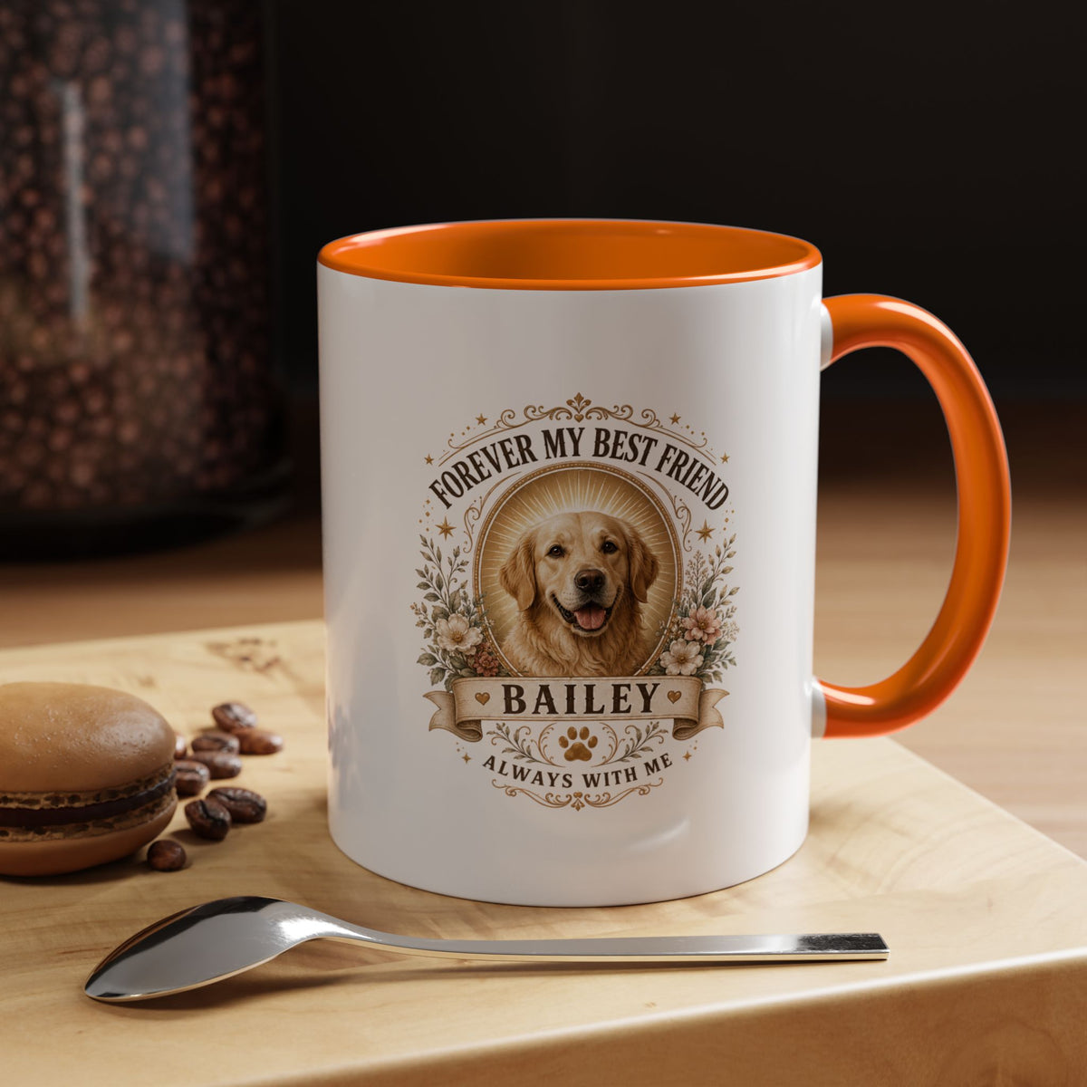 Milo Bailey Dog Dad Mom Personalized Dog Photo Coffee Mug — "Forever My Best Friend" Memorial Mug