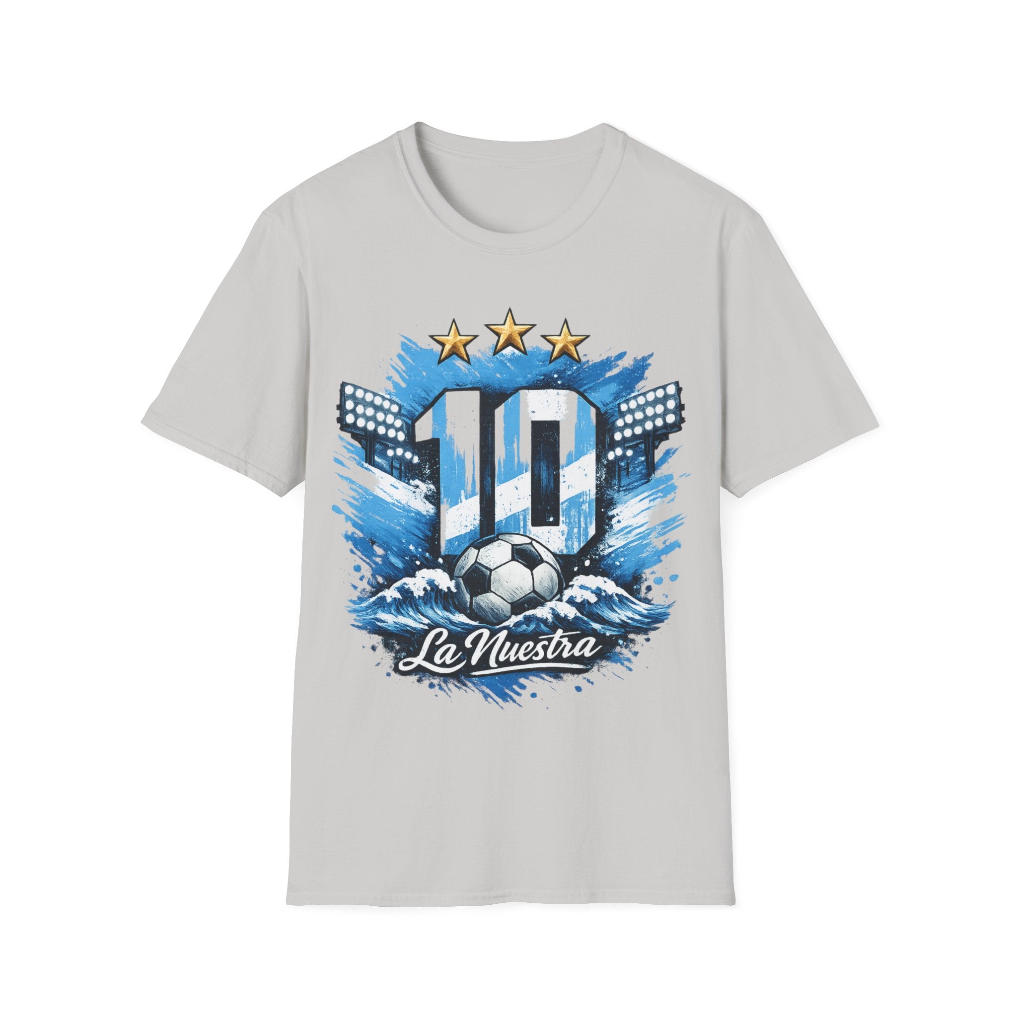 Argentina Soccer Fan T-Shirt — 'La Nuestra' #10 Jersey Design
