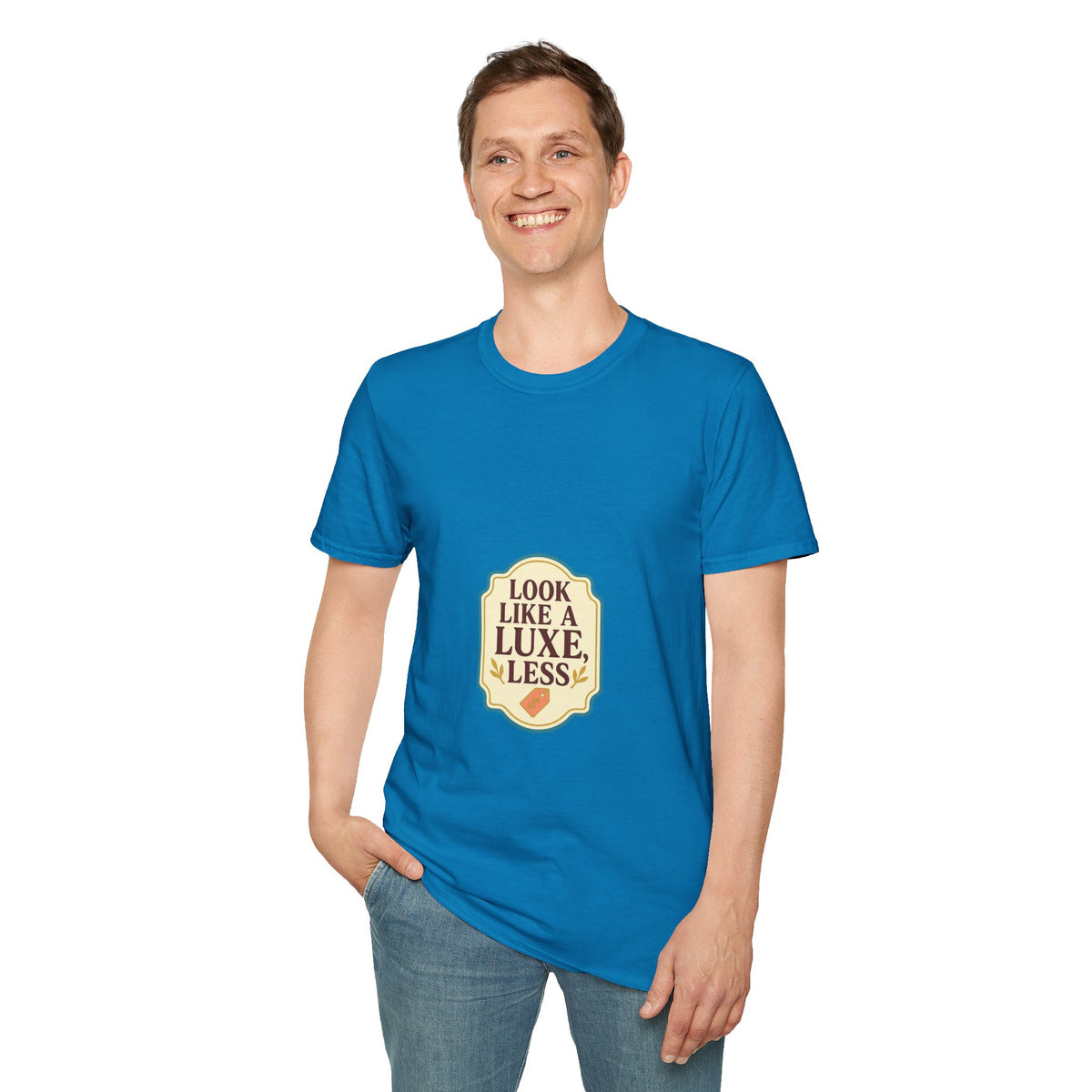 T-Shirt — "Look Like a Luxe Less" Retro Badge Graphic Tee - Trending Now - October 2026