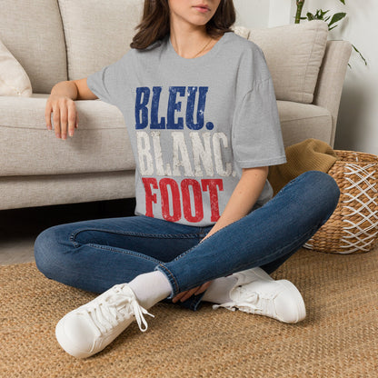 France T-Shirt — Bleu Blanc Foot Vintage French Flag Soccer Graphic Tee