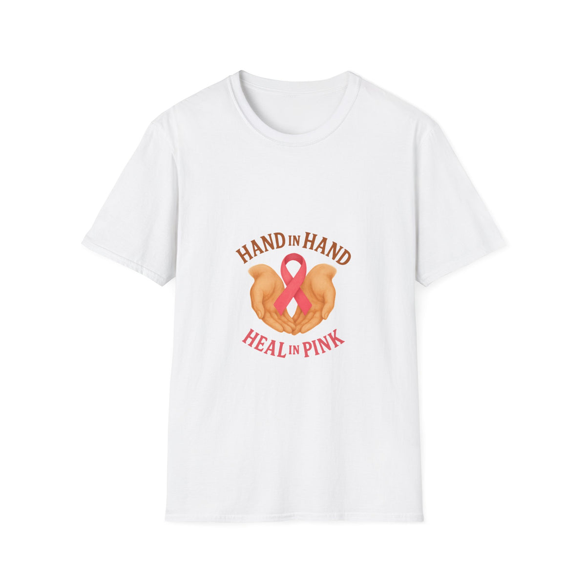 Breast Cancer Support T-Shirt – "Hand in Hand, Heal in Pink" Heart Ribbon Tee - Trending Now - October 2026
