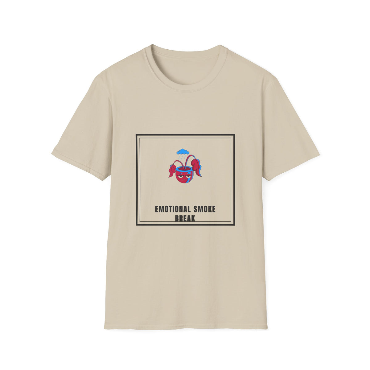 Emotional Smoke Break T-Shirt — Cute Cartoon Cloud & Headphones Graphic Tee - Trending Now - September 2026