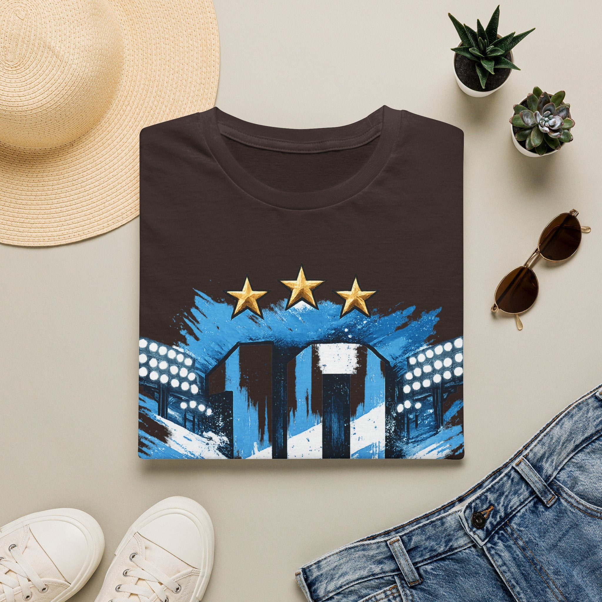 Argentina Soccer Fan T-Shirt — 'La Nuestra' #10 Jersey Design