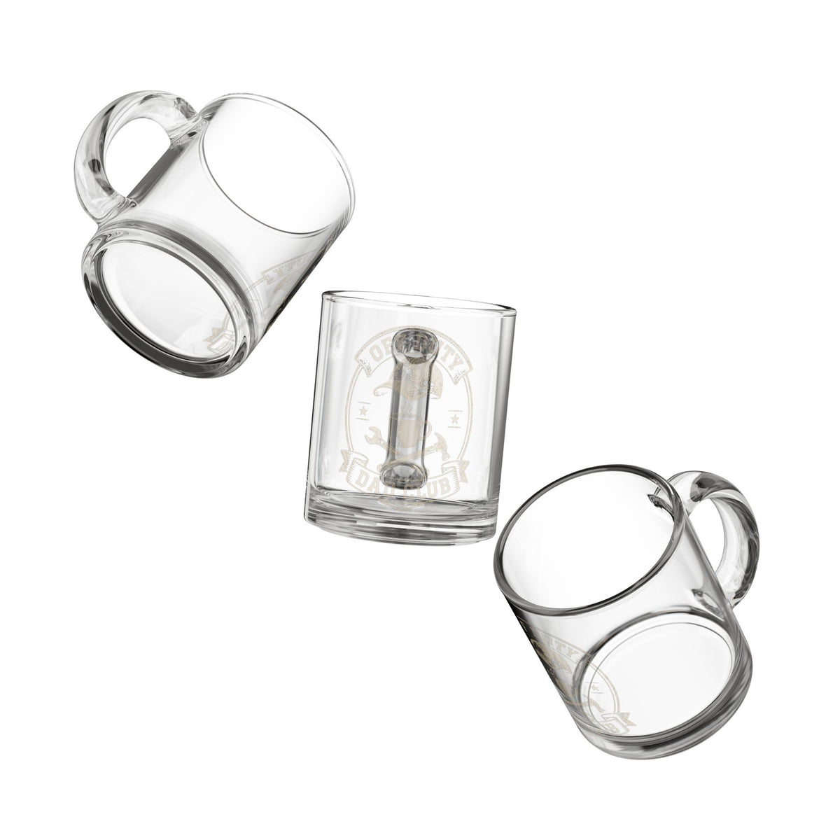 Clear 10oz Glass Mug — Classic Transparent Coffee & Tea Cup Milo Bailey Dog Dad Mom  Glass Mug 10 oz