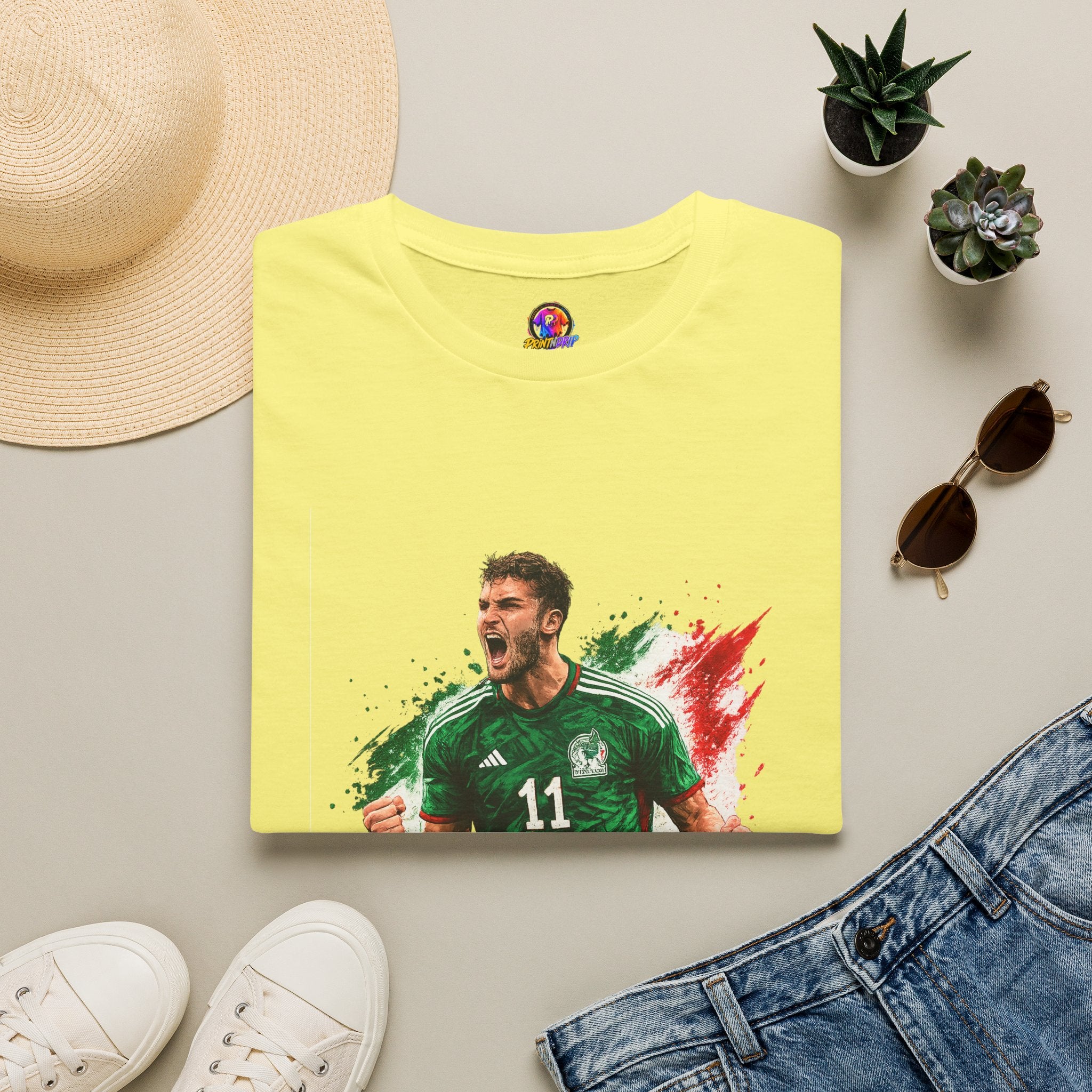 Mexico Soccer Jersey T-Shirt — Santiago Giménez Mexico #11 Fan Tee
