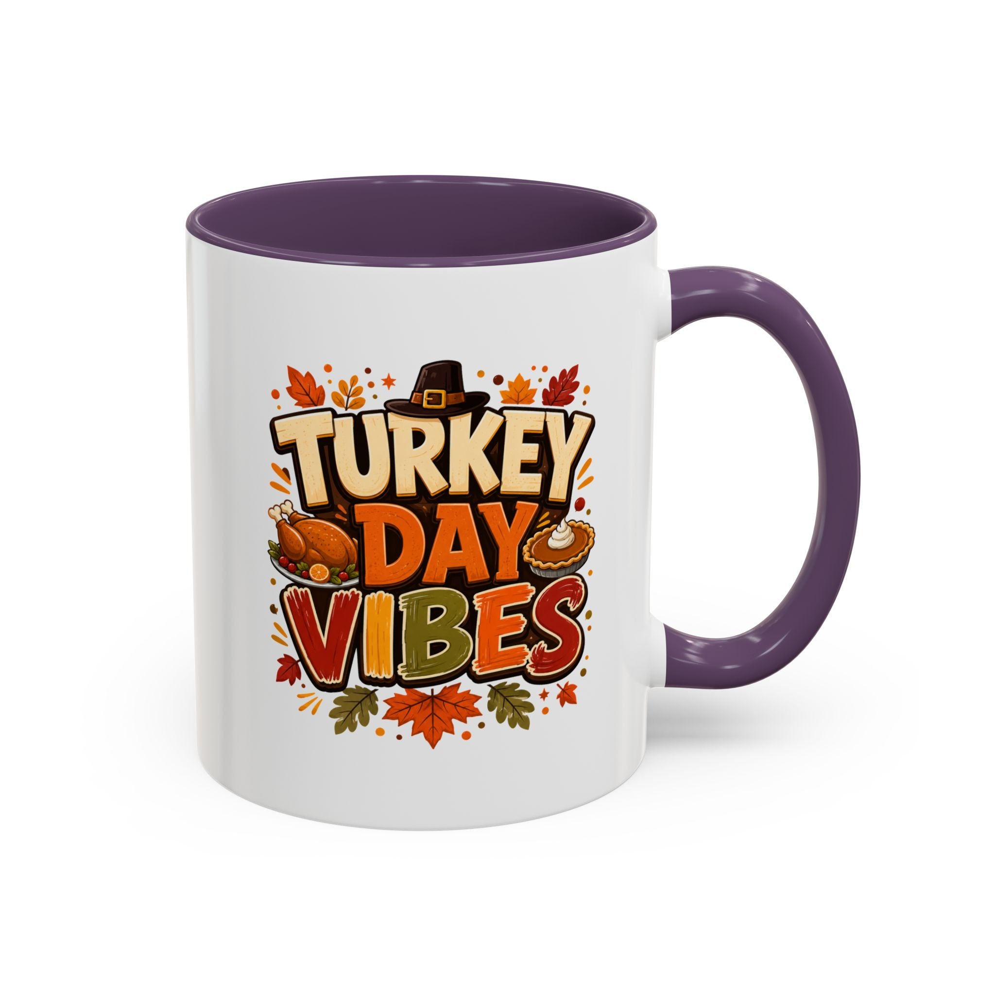 Thanksgiving Mug Turkey Day Vibes Accent Mug — Thanksgiving Coffee Cup