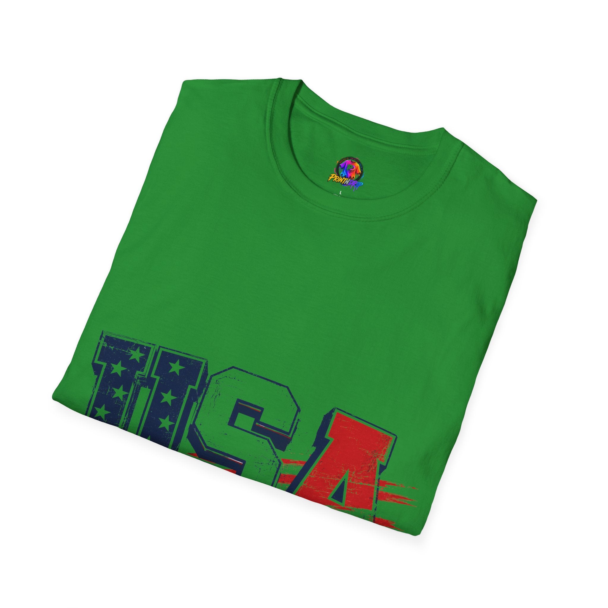 USA Flag Graphic T-Shirt — Patriotic Red White & Blue Tee