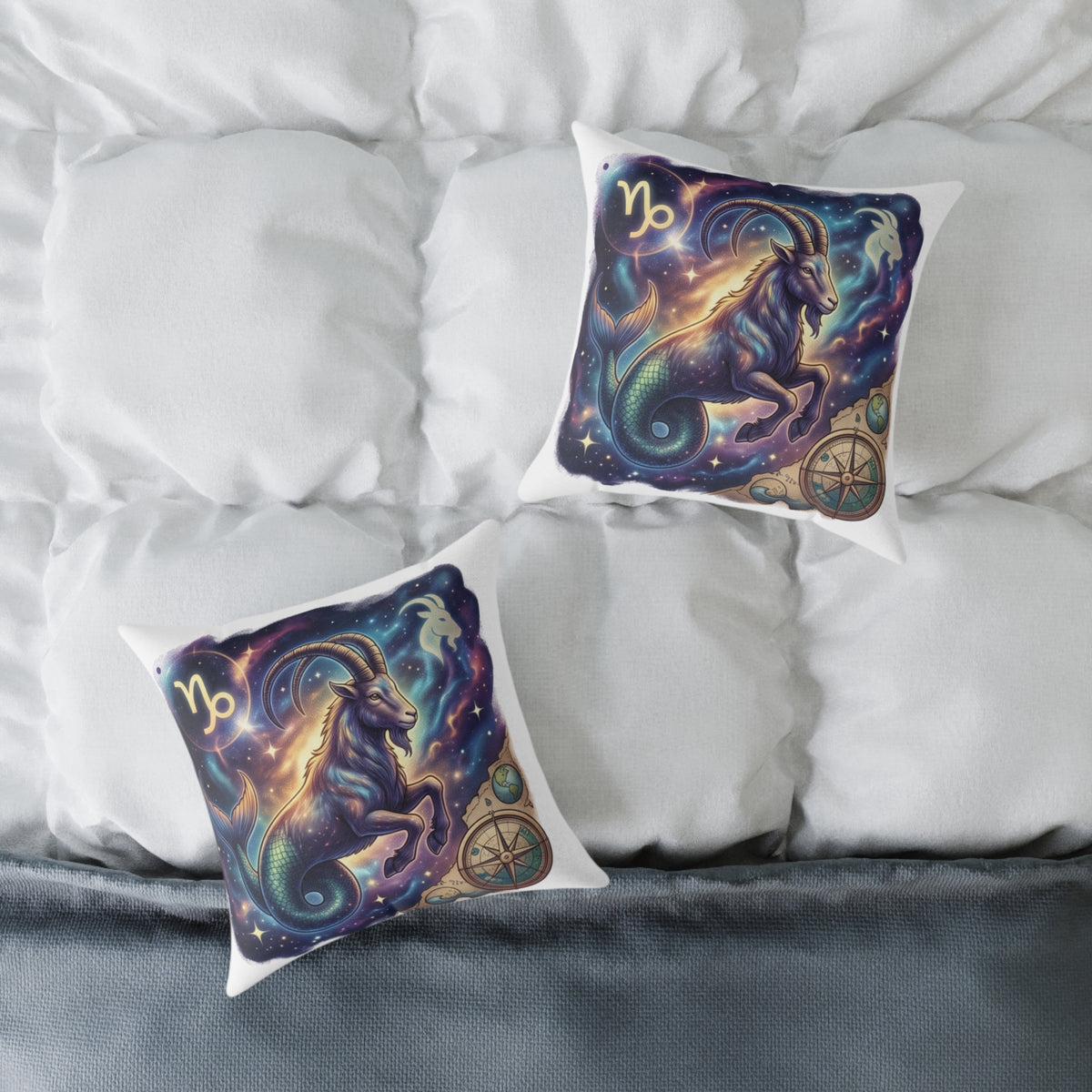 Capricorn Zodiac Pillow – Mystical Sea-Goat Constellation Decorative Throw Pillow