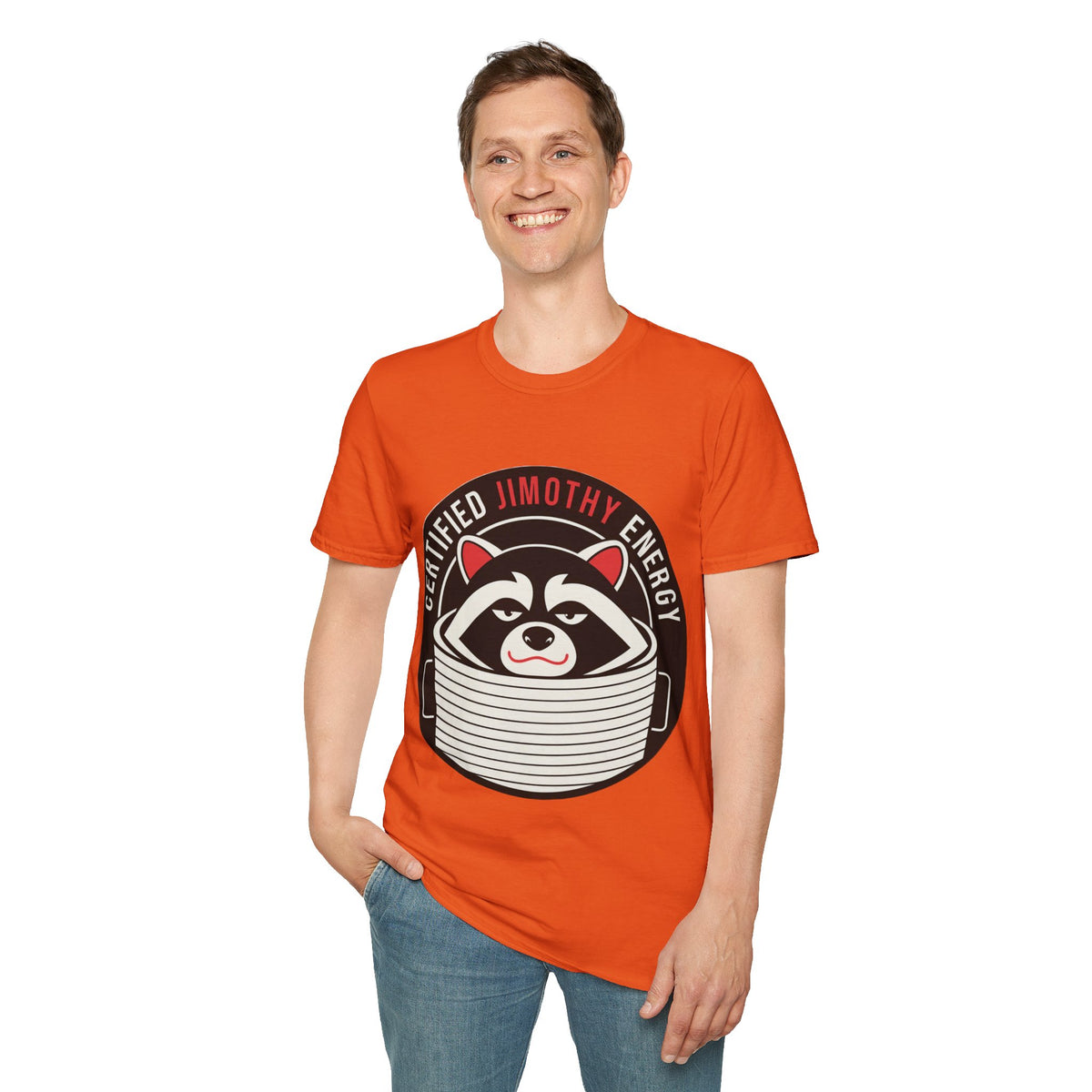 Jimothy Energy T-Shirt — Certified Raccoon Graphic Tee - Trending Now - August 2026