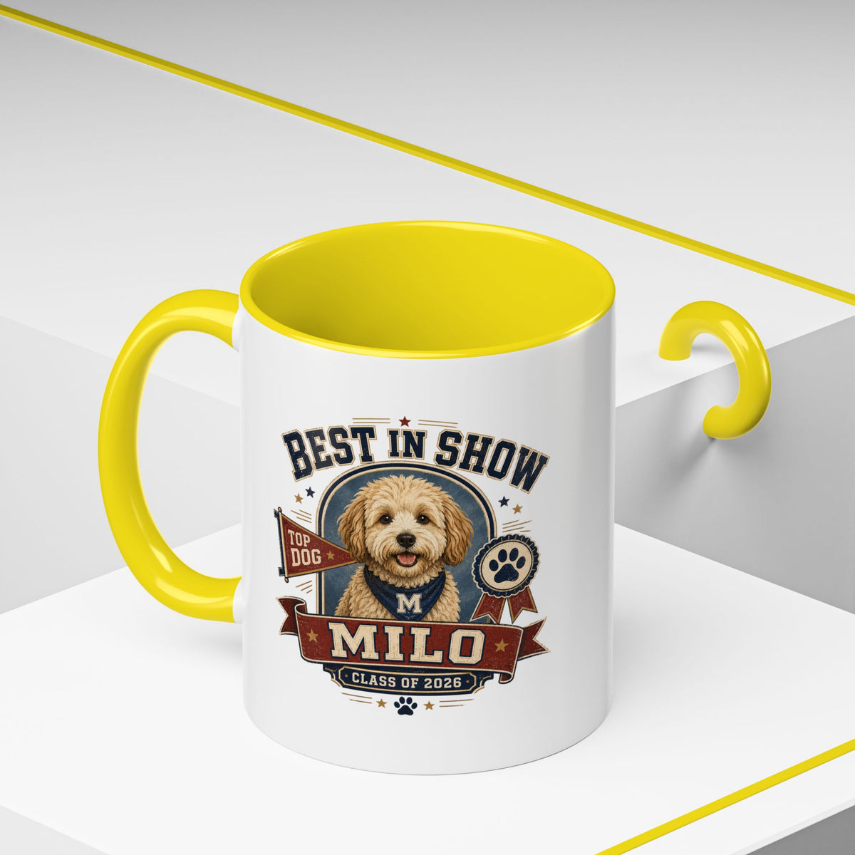 Milo Bailey Dog Dad Mom Best in Show Milo Coffee Mug — Personalized Dog Portrait Accent Mug