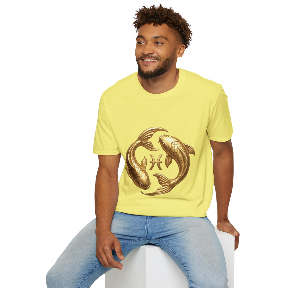 Pisces Gold Fish T-Shirt — Zodiac Symbol Astrology Tee