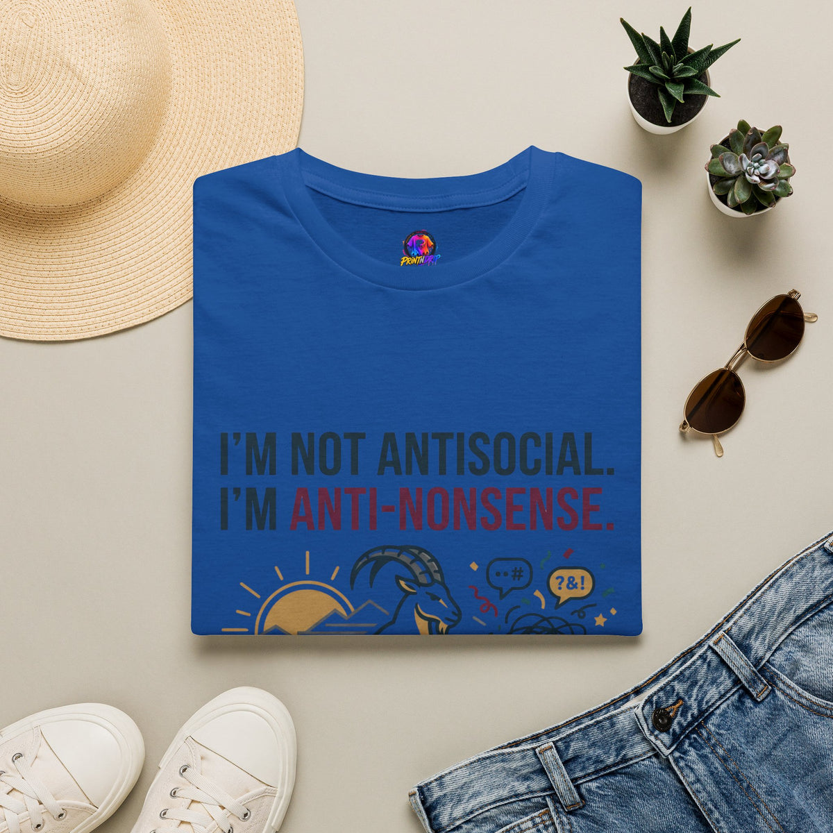 Capricorn T-Shirt — "I'm Not Antisocial, I'm Anti-Nonsense" Zodiac Tee