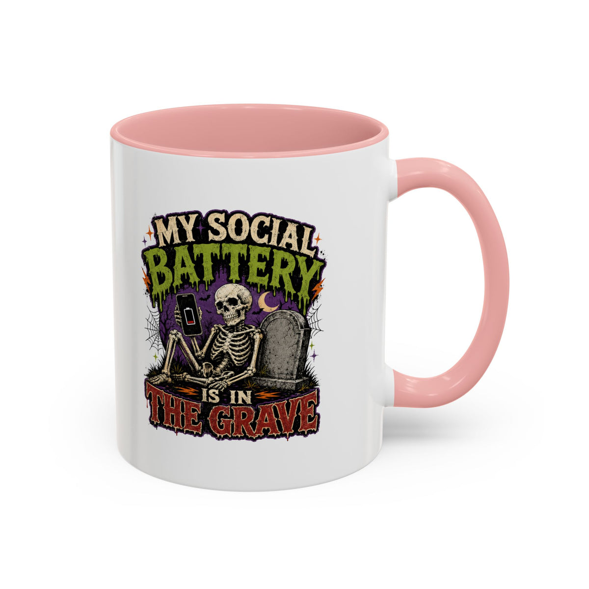 Halloween  My Social Battery Accent Coffee Mug