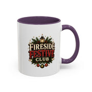 Fireside Festive Club Accent Coffee Mug — Holiday Christmas Hot Cocoa Gift
