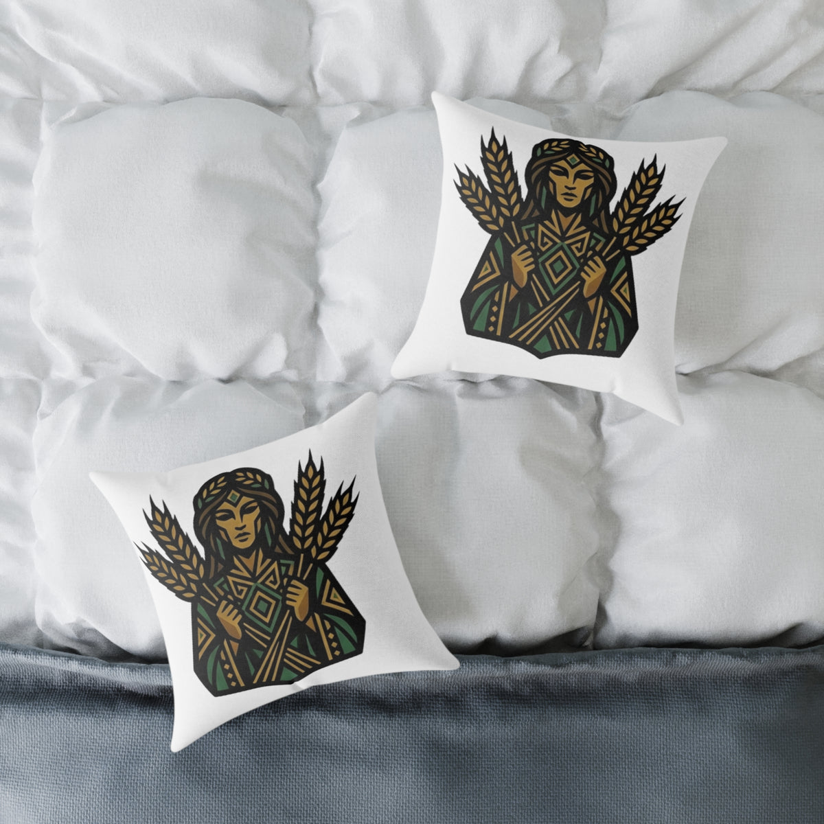 Virgo Zodiac Harvest Astrological Square Poly Canvas Pillow